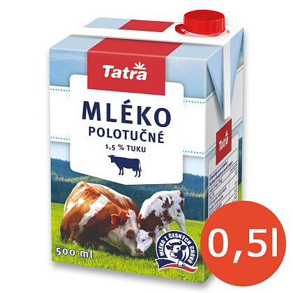 Mléko polotučné Tatra 0,5l